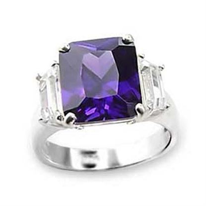 Picture of 6X057 - 925 Sterling Silver Ring High-Polished Women AAA Grade CZ Amethyst