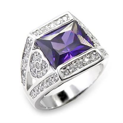 Picture of 6X074 - Brass Ring Rhodium Women AAA Grade CZ Amethyst