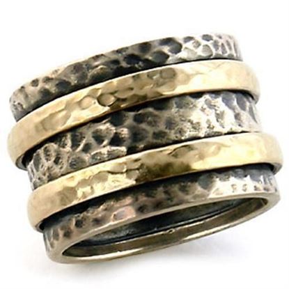 Picture of 6X093 - Brass Ring Matte Gold & Rhodium Women No Stone No Stone