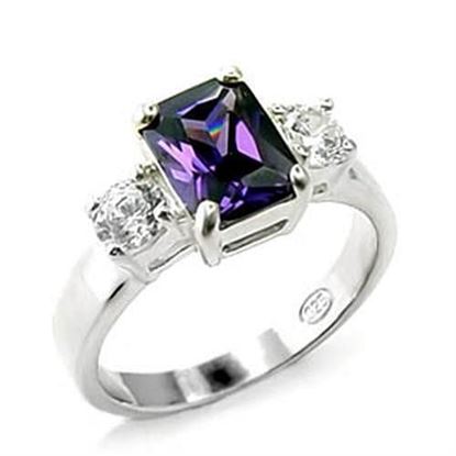 Picture of 6X244 - 925 Sterling Silver Ring High-Polished Women AAA Grade CZ Amethyst