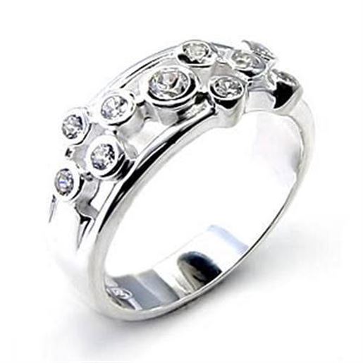 Picture of 6X303 - 925 Sterling Silver Ring High-Polished Women AAA Grade CZ Clear