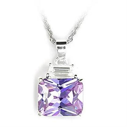 Picture of 6X306 - 925 Sterling Silver Pendant High-Polished Women AAA Grade CZ Light Amethyst