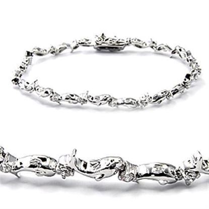 Picture of 6X490 - Brass Bracelet Rhodium Women AAA Grade CZ Clear