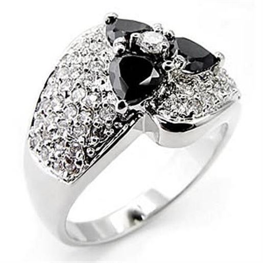 Picture of 6X548 - Brass Ring Rhodium Women AAA Grade CZ Jet