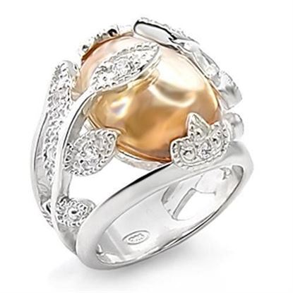 Picture of 70308 - Brass Ring Rhodium Women AAA Grade CZ Champagne