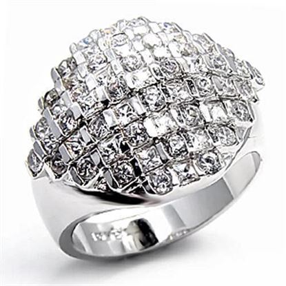 Picture of 7X004 - Brass Ring Rhodium Women AAA Grade CZ Clear