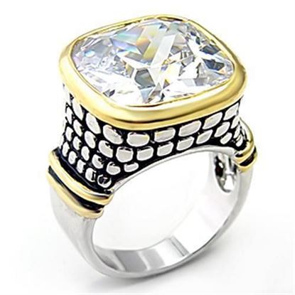 Picture of 7X047 - Brass Ring Reverse Two-Tone Women AAA Grade CZ Clear