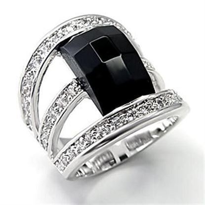 Picture of 7X055 - Brass Ring Rhodium Women AAA Grade CZ Jet