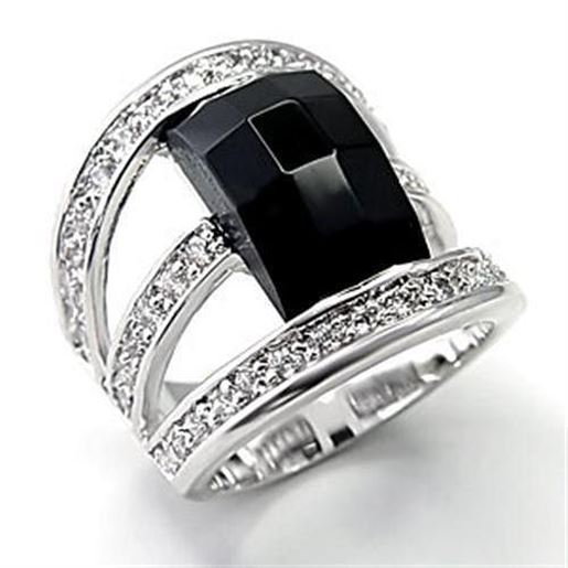 Picture of 7X055 - Brass Ring Rhodium Women AAA Grade CZ Jet