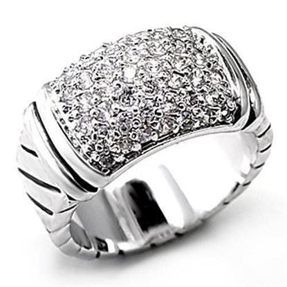 Picture of 7X080 - Brass Ring Rhodium Women AAA Grade CZ Clear