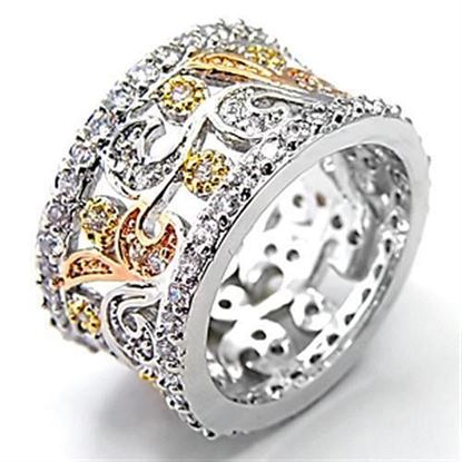 Picture of 7X089 - Brass Ring Tricolor Women AAA Grade CZ Clear