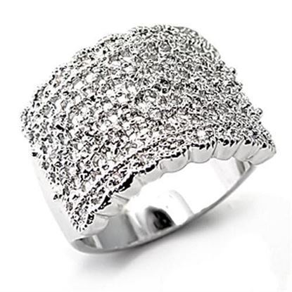 Picture of 7X094 - Brass Ring Rhodium Women AAA Grade CZ Clear