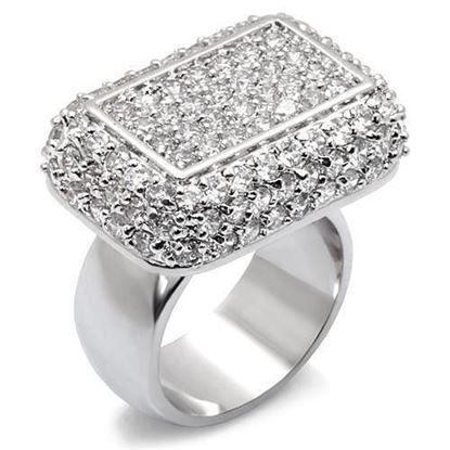 Picture of 7X099 - Brass Ring Rhodium Women AAA Grade CZ Clear