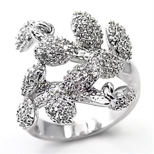 Picture of 7X105 - Brass Ring Rhodium Women AAA Grade CZ Clear