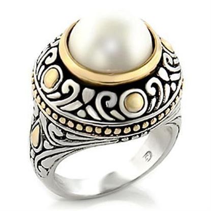 Picture of 7X137 - Brass Ring Reverse Two-Tone Women Synthetic White