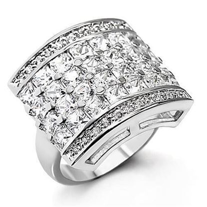 Picture of 7X174 - 925 Sterling Silver Ring High-Polished Women AAA Grade CZ Clear