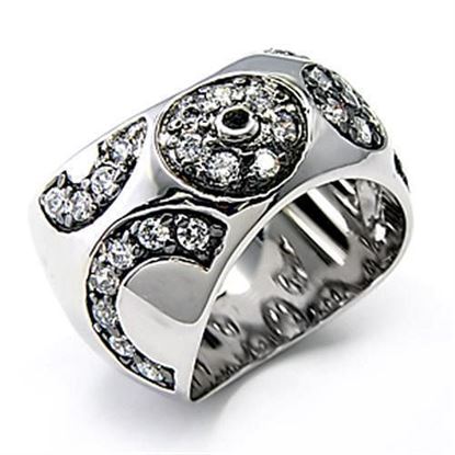 Picture of 7X210 - 925 Sterling Silver Ring Rhodium + Ruthenium Women AAA Grade CZ Clear