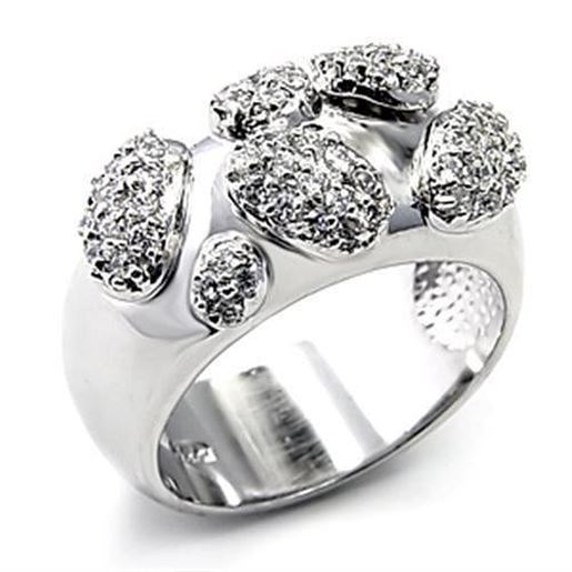 Picture of 7X228 - 925 Sterling Silver Ring Rhodium Women AAA Grade CZ Clear