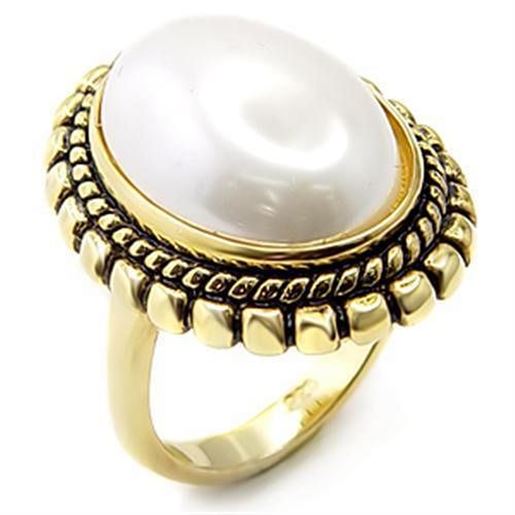 Picture of 7X232 - 925 Sterling Silver Ring Gold Women Synthetic White