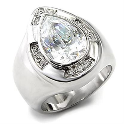 Picture of 7X236 - 925 Sterling Silver Ring Rhodium Women AAA Grade CZ Clear