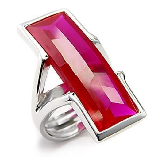 Picture of 7X248 - 925 Sterling Silver Ring Rhodium Women Synthetic Ruby