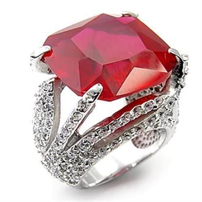 Picture of 7X251 - 925 Sterling Silver Ring Rhodium Women Synthetic Ruby