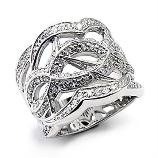 Picture of 7X268 - 925 Sterling Silver Ring High-Polished Women AAA Grade CZ Clear