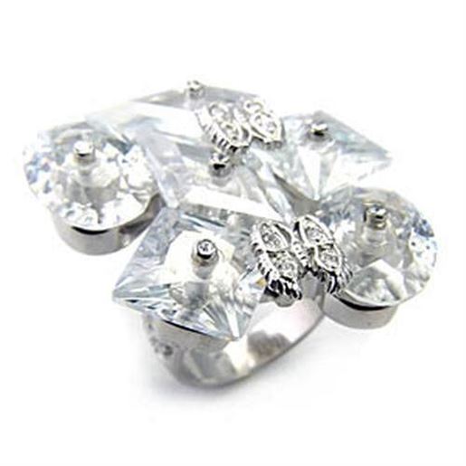 Picture of 7X350 - 925 Sterling Silver Ring Rhodium Women AAA Grade CZ Clear