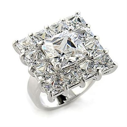 Picture of 80215 - Brass Ring Rhodium Women AAA Grade CZ Clear