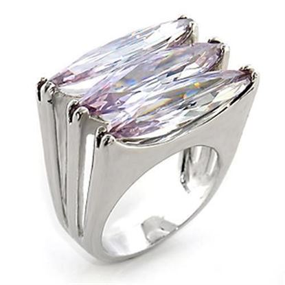 Picture of 80306 - Brass Ring Rhodium Women AAA Grade CZ Light Amethyst