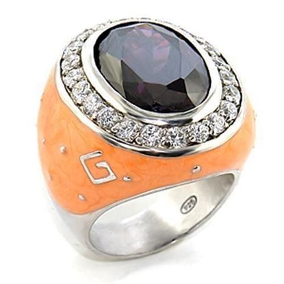 Picture of 8X019 - Brass Ring Rhodium Women AAA Grade CZ Amethyst