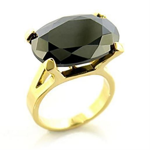 Picture of 8X100 - Brass Ring Gold Women AAA Grade CZ Jet