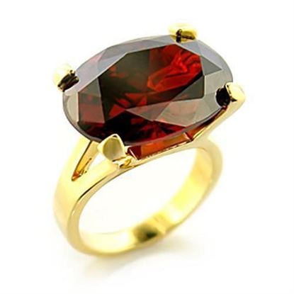 Picture of 8X102 - Brass Ring Gold Women AAA Grade CZ Garnet