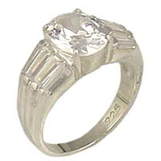 Picture of 9B035 - 925 Sterling Silver Ring High-Polished Women AAA Grade CZ Clear