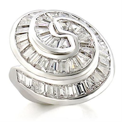 Picture of 9W019 - Brass Ring Rhodium Women AAA Grade CZ Clear