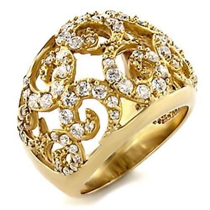 Picture of 9W070 - Brass Ring Gold Women AAA Grade CZ Clear