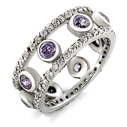 Picture of 9W078 - Brass Ring Rhodium Women AAA Grade CZ Amethyst