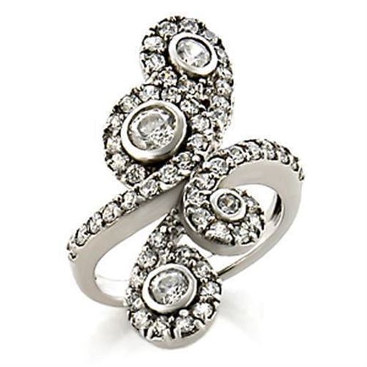 Picture of 9W097 - Brass Ring Rhodium Women AAA Grade CZ Clear