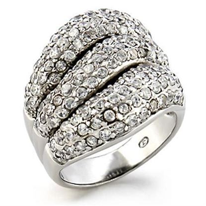 Picture of 9W123 - Brass Ring Rhodium Women AAA Grade CZ Clear