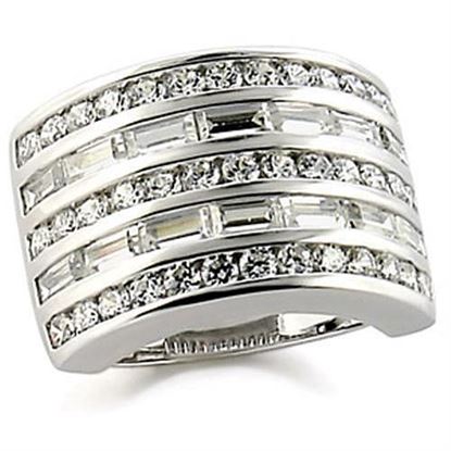 Picture of 9W148 - Brass Ring Rhodium Women AAA Grade CZ Clear