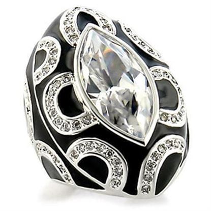 Picture of 9W160 - Brass Ring Rhodium Women AAA Grade CZ Clear