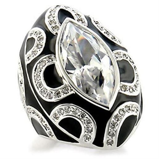 Picture of 9W160 - Brass Ring Rhodium Women AAA Grade CZ Clear