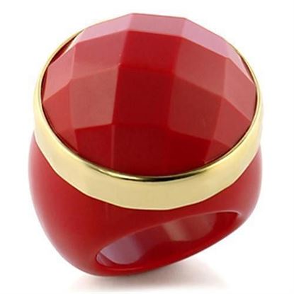 Picture of 9W192 - Brass Ring Gold Women Synthetic Ruby