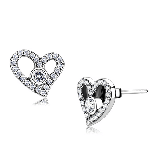 Picture of DA075 - Stainless Steel Earrings High polished (no plating) Women AAA Grade CZ Clear