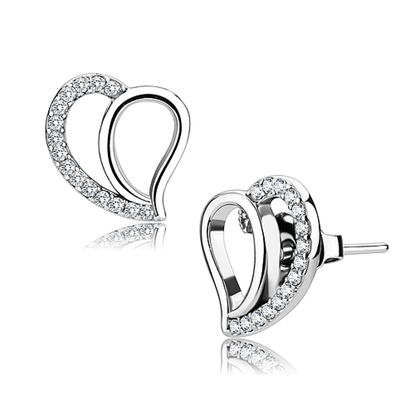 Picture of DA076 - Stainless Steel Earrings High polished (no plating) Women AAA Grade CZ Clear