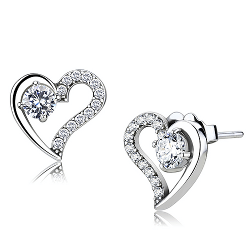 Picture of DA083 - Stainless Steel Earrings High polished (no plating) Women AAA Grade CZ Clear