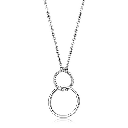 Picture of DA097 - Stainless Steel Chain Pendant High polished (no plating) Women AAA Grade CZ Clear