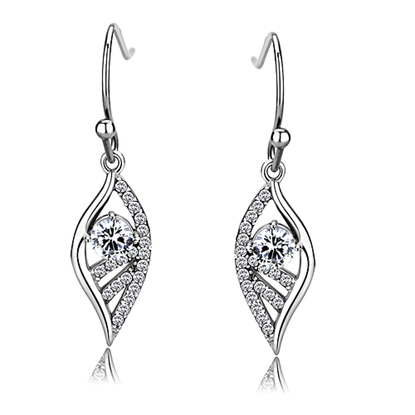 Picture of DA178 - Stainless Steel Earrings High polished (no plating) Women AAA Grade CZ Clear