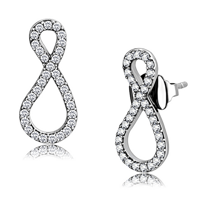 Picture of DA186 - Stainless Steel Earrings High polished (no plating) Women AAA Grade CZ Clear