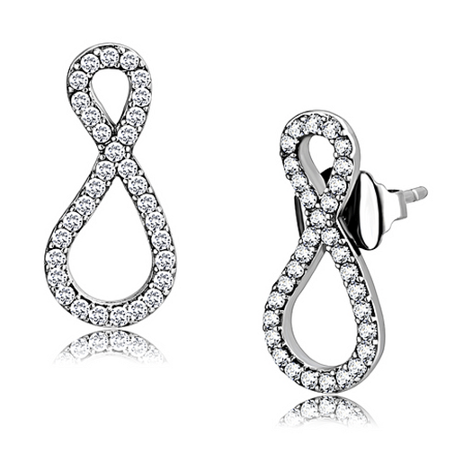 Picture of DA186 - Stainless Steel Earrings High polished (no plating) Women AAA Grade CZ Clear